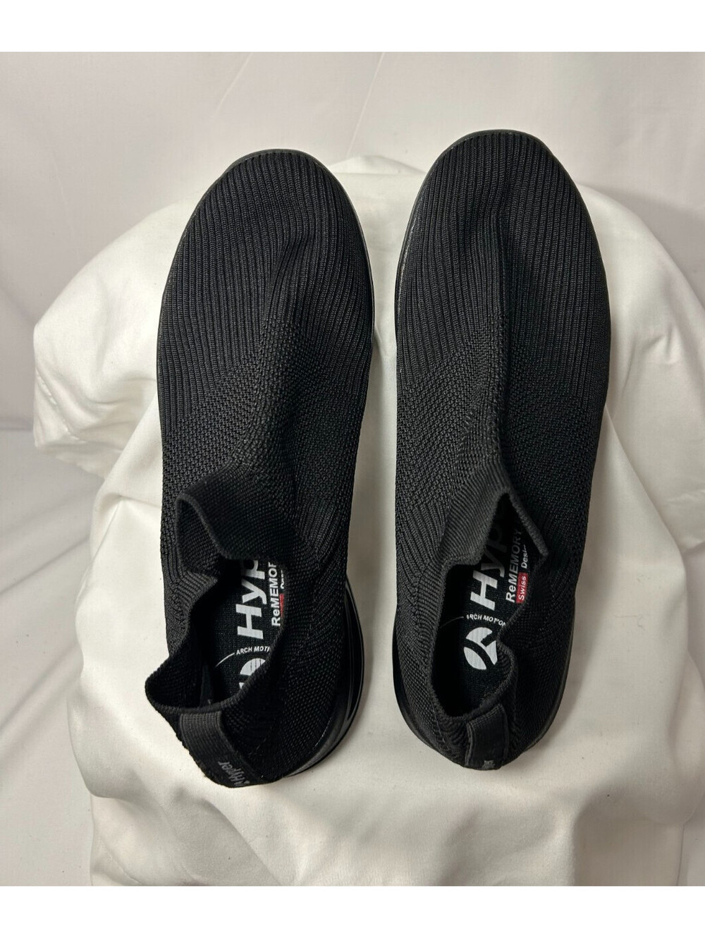 Hyper Arch Motion Slip On Knit Sneakers Black ReMemory Foam Arch Support